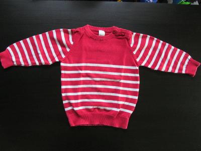 Dívčí červeno-bílý svetr, C&A, vel. 86