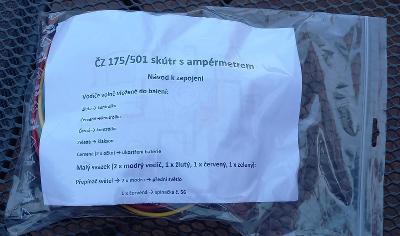 kompletní kabeláž skútr ČZ 175/501 Prase verze s ampérmetrem