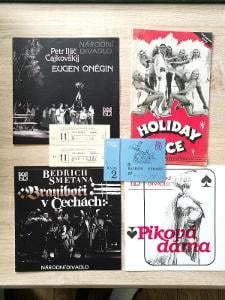 3 prospekty z oper Národní divadlo 1986,vstupenky+bonus Holiday on Ice