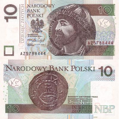 POLSKO 10 Zlotych 2016 P-183b UNC