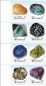 Vlastní známky TL0105 Svět minerálů 8-blok známek (nom 216Kč)