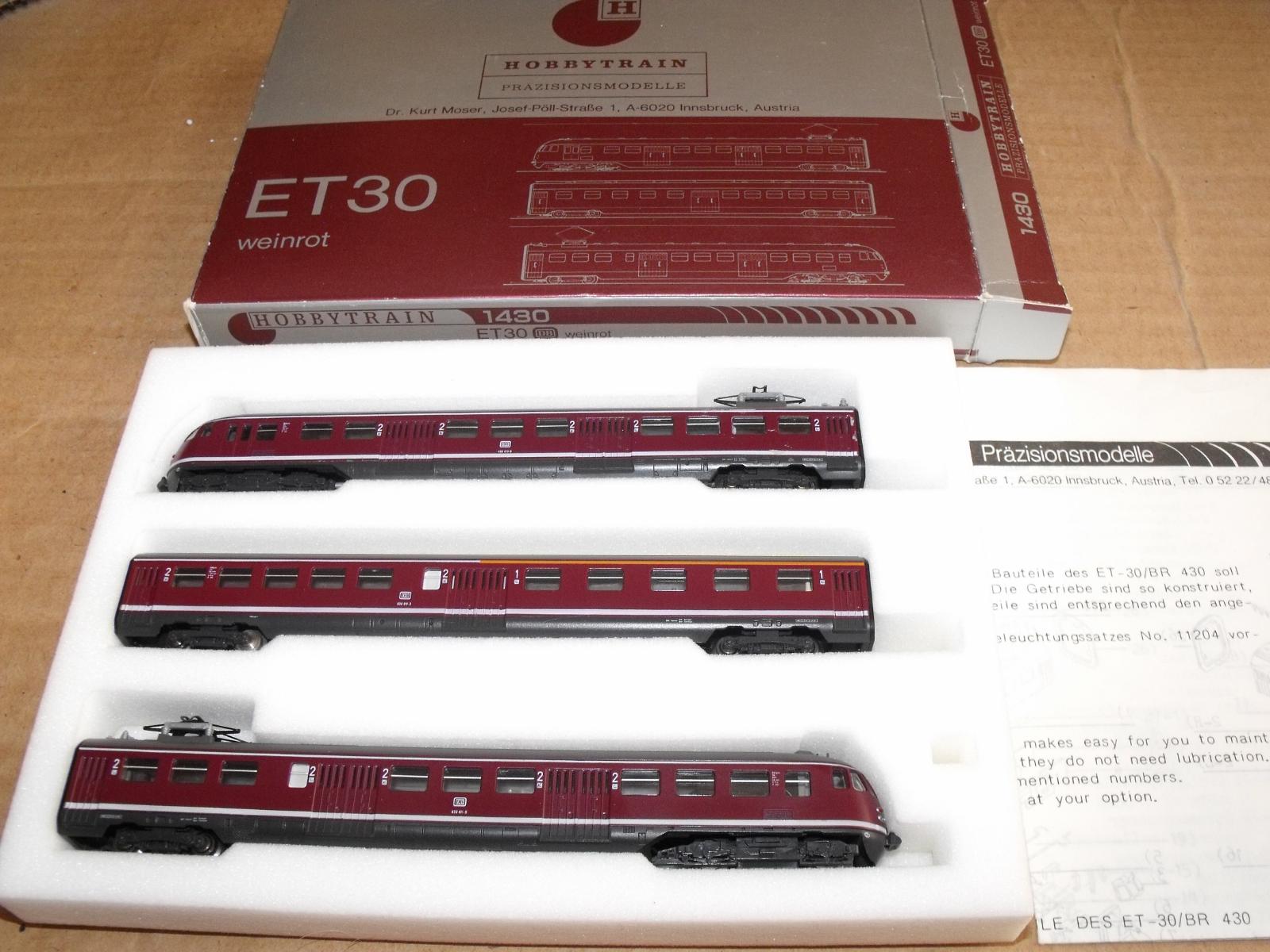 【新品超歓迎】HOBBYTRAIN #1430 ＤＢ（旧西ドイツ国鉄） ＢＲ４３０ (ＥＴ３０)型電車３輌ユニット　（ワインレッド）　中古 外国車輌