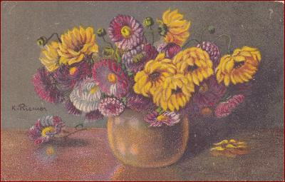 Wenau Pastell * květiny, kytice, váza, zátiší, umělecká * M4173