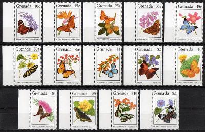 Grenada-Motýli a flóra 1994**  Mi.2834-2847 / 70 €