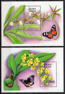 Sierra Leone-Orchideje 1994**  Michel Bl.251-252 / 16 €