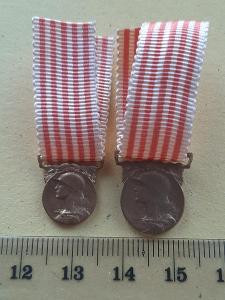 Pamětní medaile 1914 - 1918 - 2x VARIANTA - MINIATURA, Francie, MORLON