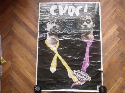 starý plakát pantomimické skupiny CVOCI na představení "TŘESK" (1979)