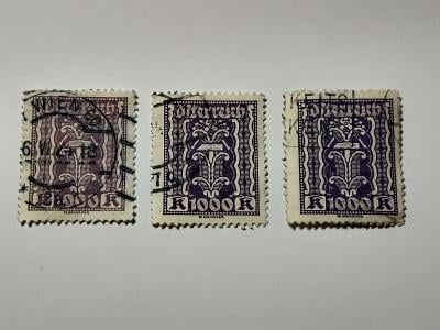10x známky 1000 Krone rakousko 1922-1924