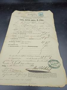 Starý list/Formulář z roku 1864... (12146)