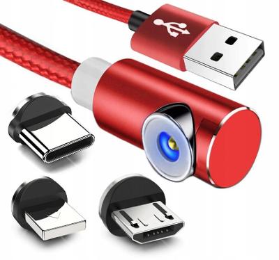 Nabíjací magnetický USB kábel 3A na IPHONE MICRO USB TYP-C - 1m, kb100