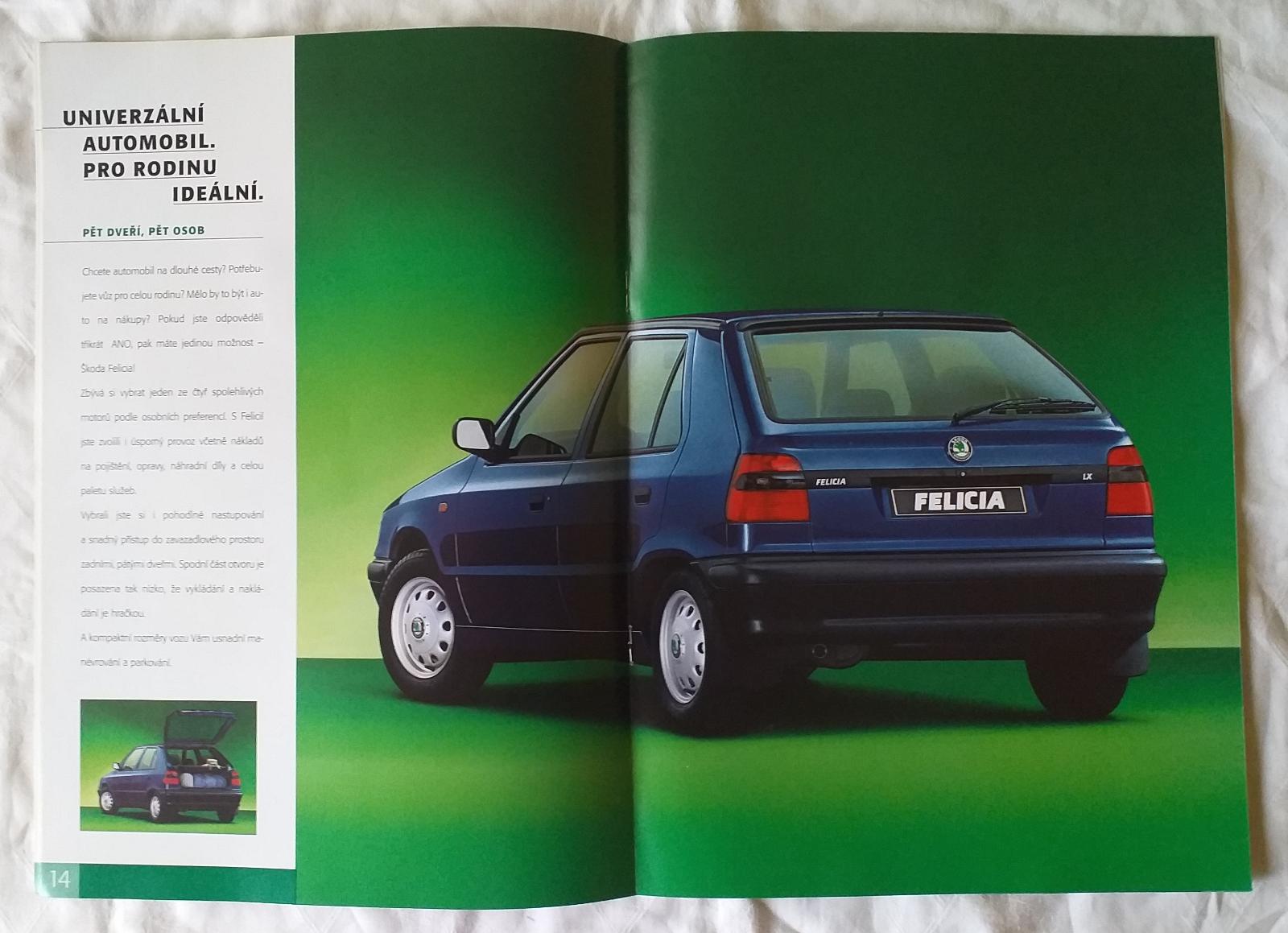 3.kusy brožur a 1. katalog Škoda Felicia    r.1996 a r.1997 - Motoristická literatura