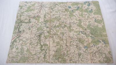 Stará vojenská mapa 1934-České Budějovice- Nové Hrady- Borovany