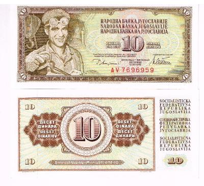 Jugoslávie 10 dinara UNC / N