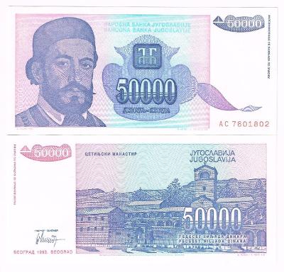 Jugoslávie 50000 dinara UNC / N