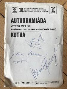 Autogramy, podpisy – Mistrovství Evropy v atletice, 1978