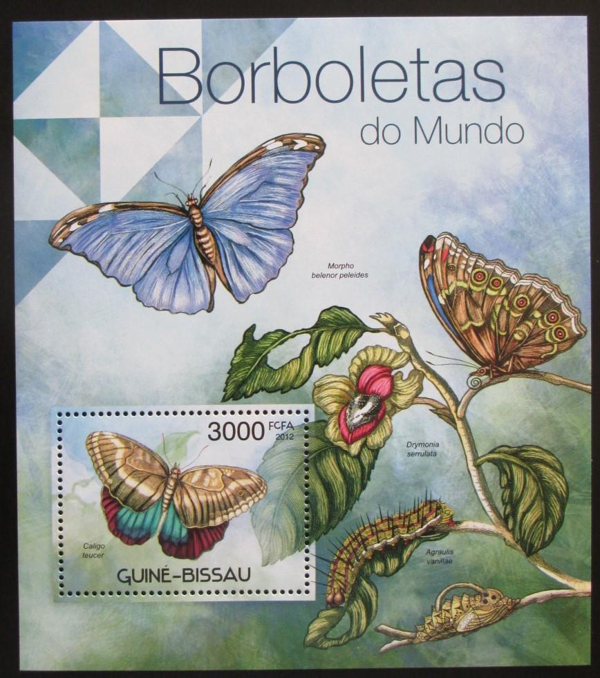 Guinea-Bissau 2012 Motýle Mi# Block 1040 Kat 12€ 0467 - Tematické známky