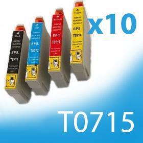 10 x kompatibilní náplně pro EPSON T0711,  T0712, T0713, T0714