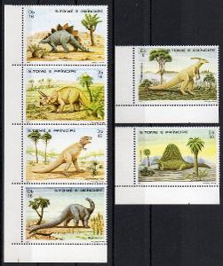 Sao Tomé e Príncipe-Pravěká fauna 1982**  Mi.778-783 / 24 €