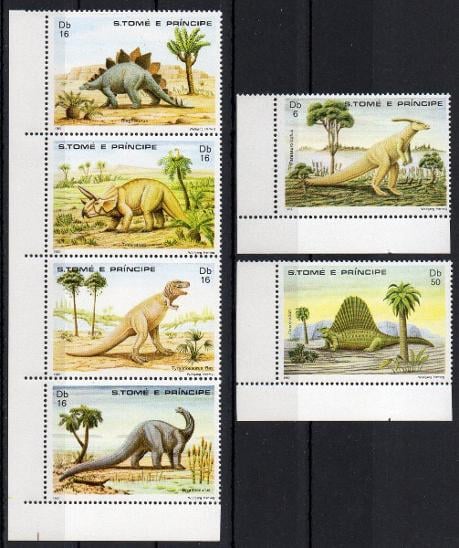 Sao Tomé e Príncipe-Pravěká fauna 1982**  Mi.778-783 / 24 € - Známky
