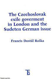 Czechoslovak exile goverment in London and the Sudeten../Sudety/ Raška - Knihy