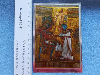 Egypt stará pohlednice obrázek tkaná látková brokát velmi dekorativní
