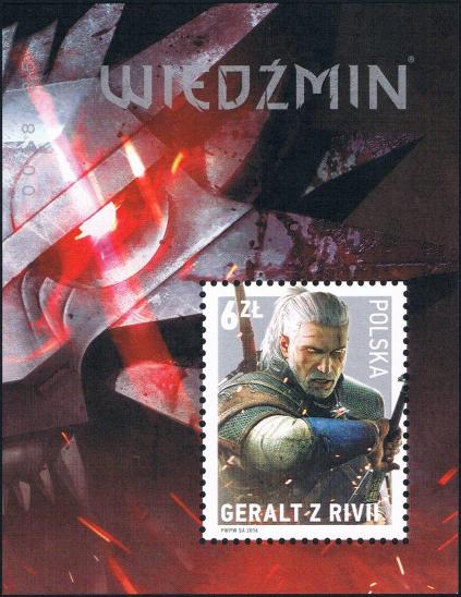Polsko 2016 Známky aršík Mi 254 ** Zaklínač Geralt z Rivie - Známky