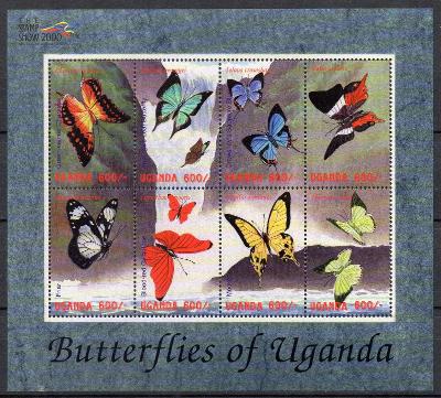 Uganda-Motýli 2000** Mi.Klb.2231-2238 / 14 €