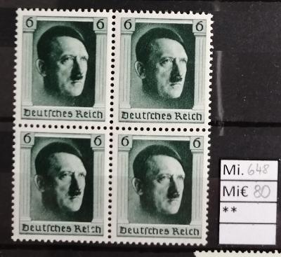 Deutsches Reich, DR Mi 648**-čtyřblok