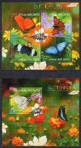Maledivy-Motýli 2014**  1Klb+1Bl. / Mi.17,50 €