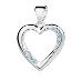 Strieborný prívesok srdce cubic zirconia aquamarine - Šperky
