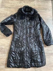 Dámský kabát, bunda s pravou kožešinou, vel. 40- 42 