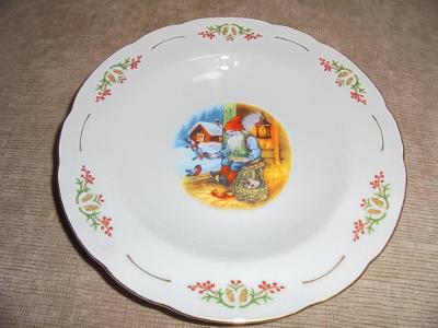 RARITA!CHristineholm Porcelaine plate talíř LARS CARLSON -vánoční moti