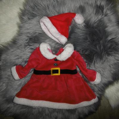 vánoce mikuláš santa ježíšek krásné příjemné šatičky kostým 6-9 měsíců