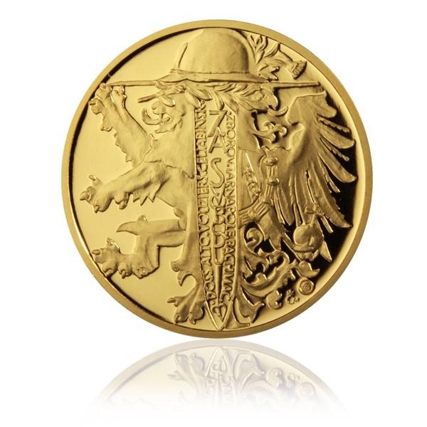 Investiční zlato - Založení Čsl. legií - 1/2 OZ medaile proof - č. 33! - Numismatika