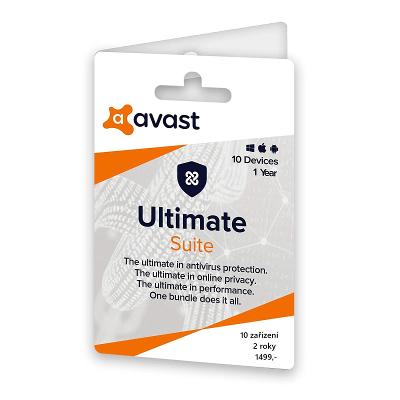 Avast Ultimate Multi-Device, 10 zařízení, 1 rok + faktura