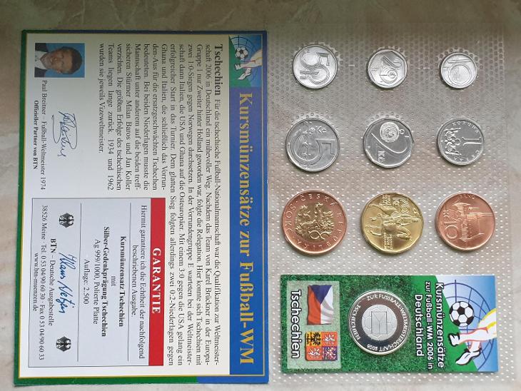 sada mincí ČESKO s PROOF Ag medailí MS 2006 - Numismatika