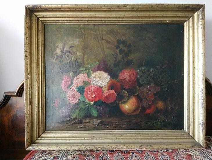 František Ludvík Duchoslav, Zátiší s květinami a ovocem, 52x40 cm - Umění