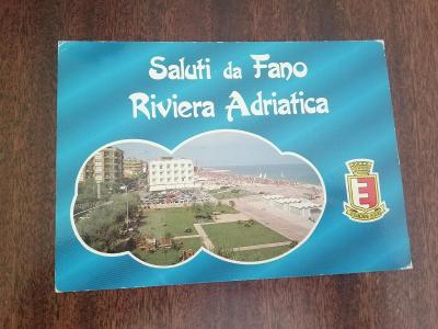 Pohlednice - Saluti de Fano, Rivirea Adriatica, prošla poštou 