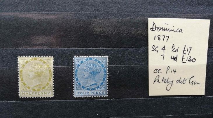 Dominika 1877 - SG4+7 150£ - Známky