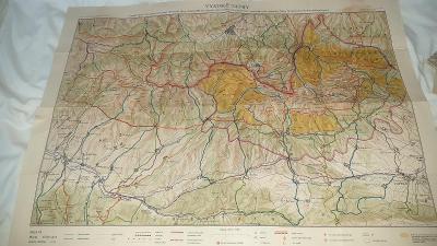 Barevná mapa Vysoké Tatry z roku 1953