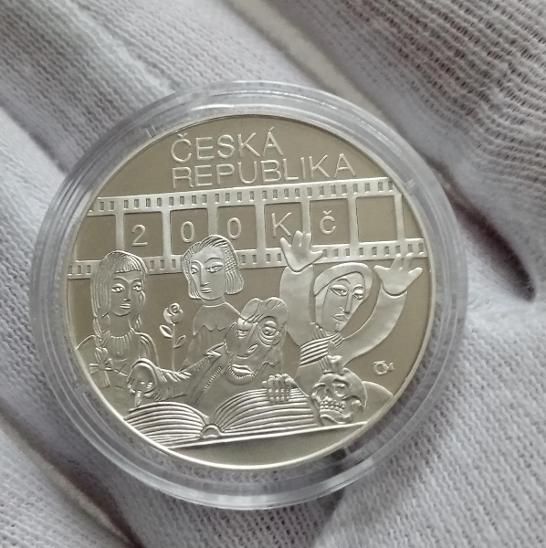 200 Kč stříbrná Karel Zeman proof + etue + karta - Numismatika Česko