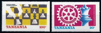 Tanzanie 1986 **/Mi. 313-4  , komplet , šachy  ,  /L5/