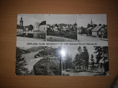 Pohlednice - Gosswitz, Saalfeld/Saale, prošla poštou 