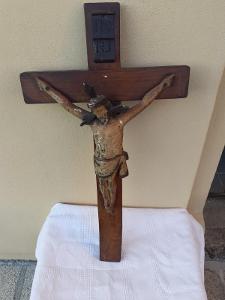 Starý Dřevěný Kristus Na Kříži  Č (5)  - 66 CM  !!!