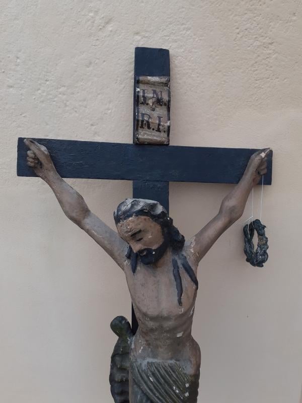 Hodně Starý Dřevěný Kristus Na Kříži Č (4) - 112 CM !!!  - Starožitnosti a umění