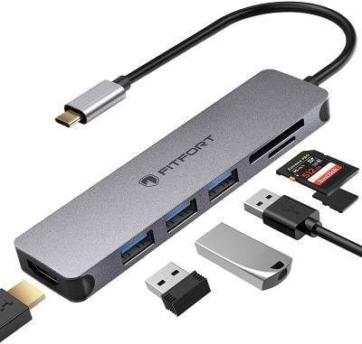 FITFORT 7 in 1 USB-C Hub Pro Multiport Adapter