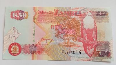 Zambie 50 kwacha 1992 signováno od governor