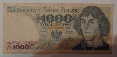 Bankovka Polsko 1000 Zlotych r.1982 HC 3023330 Vzácna