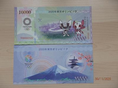 Pamětní bankovka OH Tokio 2020