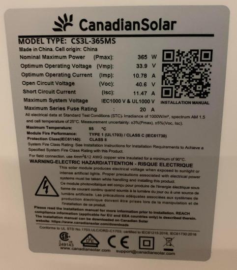 Solární panel Canadian Solar CS3L-365MS 365Wp monokrystal PERC halfcut